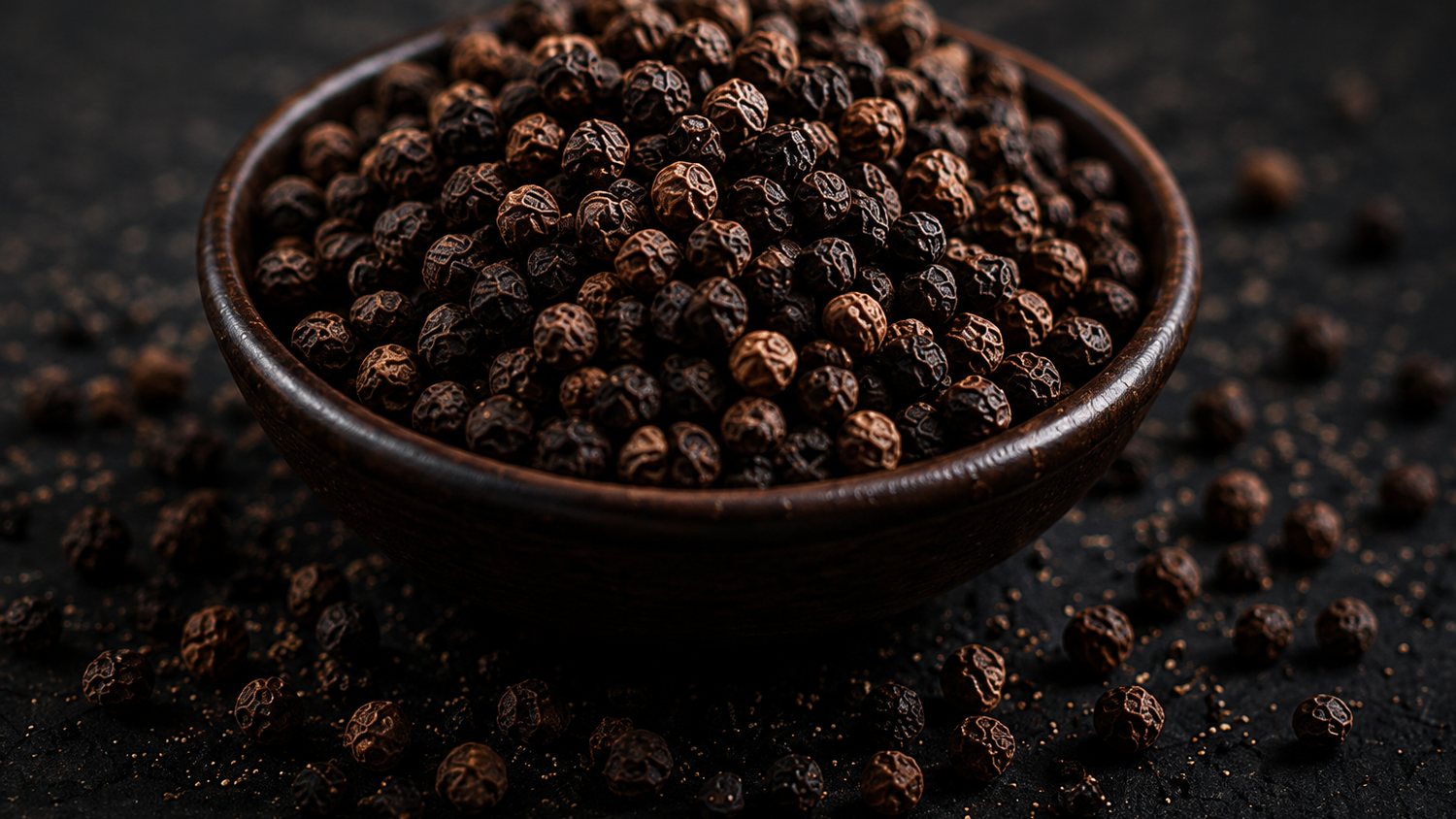 Whole black peppercorns from the Founder’s Reserve lot